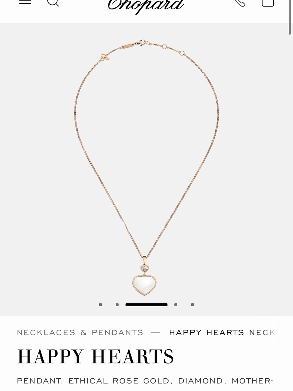 Chopard Rose Gold Heart Pendant with Mother-of-Pearl - Picture 3 of 7